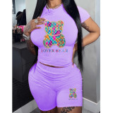 Women's T-shirt shorts sports two pieces Set