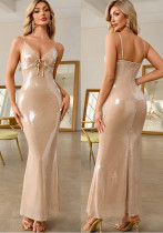 Sexy Sequin Strap Dress Women's Prom Evening Gown