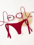 solid color lace starfish decoration sexy bikini Two Pieces swimsuit for women