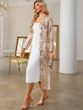 Sexy See-Through Mesh Sequin Long  Women's Coat