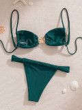 solid color lace starfish decoration sexy bikini Two Pieces swimsuit for women