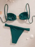 solid color lace starfish decoration sexy bikini Two Pieces swimsuit for women