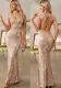 Sexy Rhinestone Chain Sequin Dress Women's Evening Gown