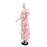 Women Casual Holidays Print Short Sleeve Dress