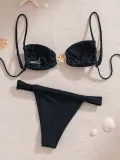 solid color lace starfish decoration sexy bikini Two Pieces swimsuit for women