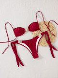 solid color lace starfish decoration sexy bikini Two Pieces swimsuit for women