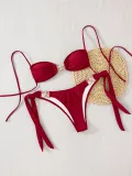 solid color lace starfish decoration sexy bikini Two Pieces swimsuit for women