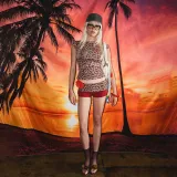 Summer fashion street trend leopard print color matching slim shorts set for women