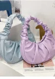 women Korean one-shoulder bag French bag fashion pleated handbag underarm bag