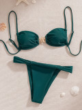 solid color lace starfish decoration sexy bikini Two Pieces swimsuit for women