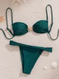 solid color lace starfish decoration sexy bikini Two Pieces swimsuit for women