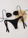 solid color lace starfish decoration sexy bikini Two Pieces swimsuit for women