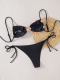 solid color lace starfish decoration sexy bikini Two Pieces swimsuit for women