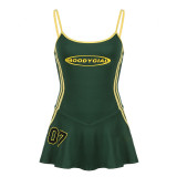 Sports Elastic Letter Printed Strapless Slim Sexy Short Dress