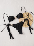 solid color lace starfish decoration sexy bikini Two Pieces swimsuit for women