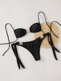 solid color lace starfish decoration sexy bikini Two Pieces swimsuit for women