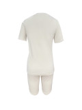 Solid color sports Casual two-piece Shorts Set