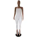 Women Summer Off Shoulder Slit Jumpsuits