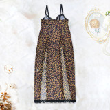 Women Half See-Through Lace Suspender Dress Sexy Lingerie Set