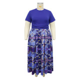 Plus Size African Women Pleated Dress