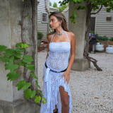 Women Holidays Lace See-Through Sexy Strap Dress