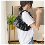 women Korean one-shoulder bag French bag fashion pleated handbag underarm bag