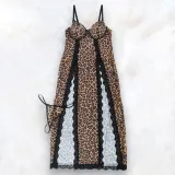 Women Half See-Through Lace Suspender Dress Sexy Lingerie Set