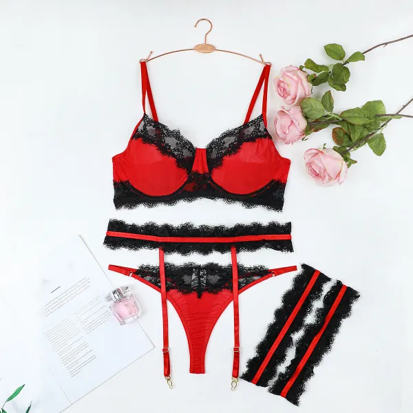 Women Bikini Lace Bra Sexy LingerieSet