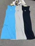 Sleeveless Round Neck Vest Elastic Knitting Dress Women Slim Fit Long Dress