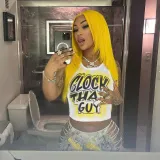 Women American Letter Print Crop T-shirt Summer Top