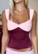 Women Contrast Color Strapless Sexy Gathered Suspender Top