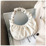 women Korean one-shoulder bag French bag fashion pleated handbag underarm bag