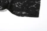 Women Summer V Neck Sexy Mesh See-Through Top and Shorts Sexy Lingerie Two Piece Set