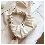 women Korean one-shoulder bag French bag fashion pleated handbag underarm bag