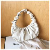 women Korean one-shoulder bag French bag fashion pleated handbag underarm bag