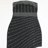 Women Strapless Beaded Sexy Irregular Dress
