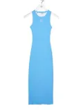 Sleeveless Round Neck Vest Elastic Knitting Dress Women Slim Fit Long Dress