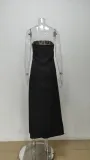 Women Spring sleeveless strapless sexy backless print dress