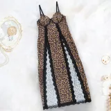 Women Half See-Through Lace Suspender Dress Sexy Lingerie Set
