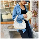 women Korean one-shoulder bag French bag fashion pleated handbag underarm bag