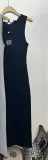Sleeveless Round Neck Vest Elastic Knitting Dress Women Slim Fit Long Dress