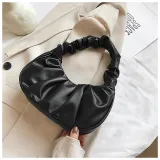 women Korean one-shoulder bag French bag fashion pleated handbag underarm bag