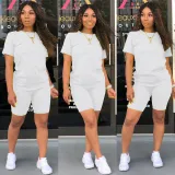Solid color sports Casual two-piece Shorts Set