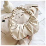 women Korean one-shoulder bag French bag fashion pleated handbag underarm bag