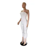 Women Summer Off Shoulder Slit Jumpsuits