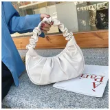 women Korean one-shoulder bag French bag fashion pleated handbag underarm bag