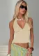 Women Summer V Neck Sexy Backless Vest Lace Top