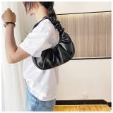 women Korean one-shoulder bag French bag fashion pleated handbag underarm bag