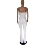 Women Summer Off Shoulder Slit Jumpsuits
