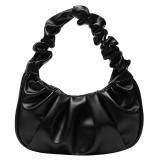 women Korean one-shoulder bag French bag fashion pleated handbag underarm bag